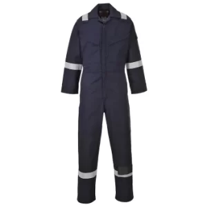 Image of Araflame Mens Gold Flame Resistant Overall Navy Blue 54" 32"
