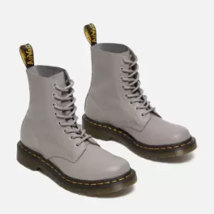 Image of Dr. Martens Womens 1460 Pascal Virginia Leather 8-Eye Boots - Zinc Grey - UK 3