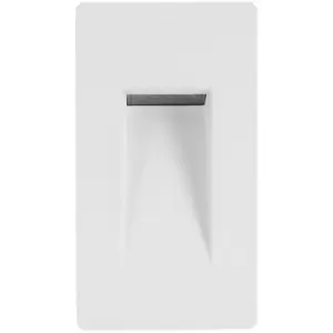 Image of Merano Fayetteville Vertical Outdoor Recessed Wall Lamp Matt White Aluminium, Glass LED 1.5W 118Lm 3000K IP54
