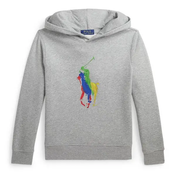 image of Polo Ralph Lauren Logo Print Hoodie Junior - Grey 5 - 6 Years