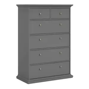 image of Paris Chest Of 6 Drawers In Matt Grey