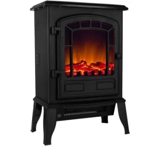 Image of Electric Fireplace LED Realistic Standing Heater Radiator 2000W Decorative Black