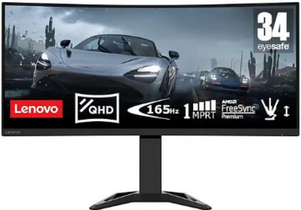 image of Lenovo G34W-30 34" 66F1GAC1UK UltraWide Quad HD Curved Gaming LED Monitor