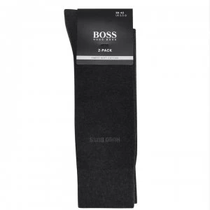 Image of Hugo Boss 2 Pack Soft Cotton Socks Charcoal