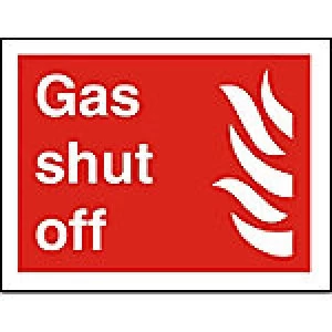 image of Fire Sign Gas Shut Off Vinyl 15 x 20 cm