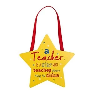 image of Star Shaped Plaque - A Teacher Is A Star