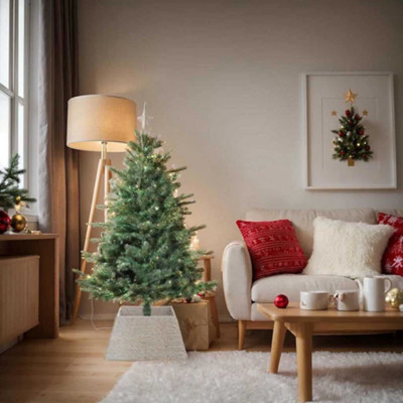 Image of Vidaxl Christmas Tree Collar White 60 X 60 X 28cm Water Hyacinth