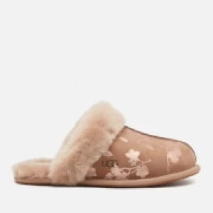 Image of UGG Womens Scuffette II Floral Foil Sheepskin Slippers - Amphora - UK 8