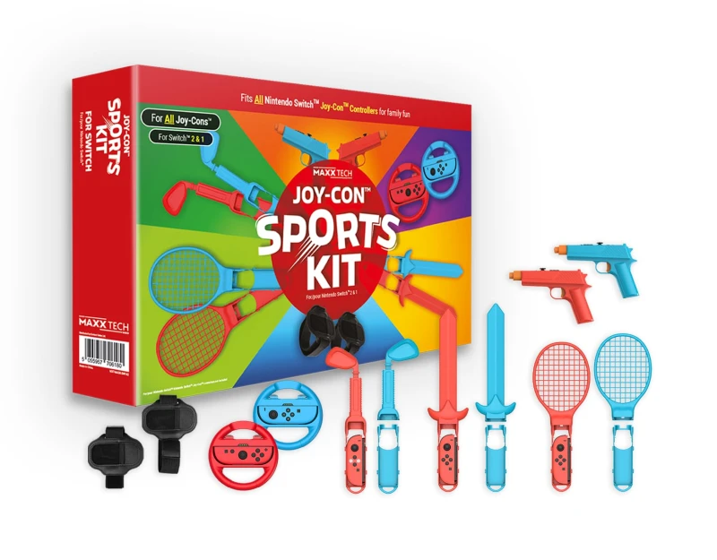Image of Maxx Tech Joy-Con Sports Kit for Nintendo Switch 2&1 Switch Sports 12in1 Joy-con sports kit Nintendo Switch 2 & 1 compatible