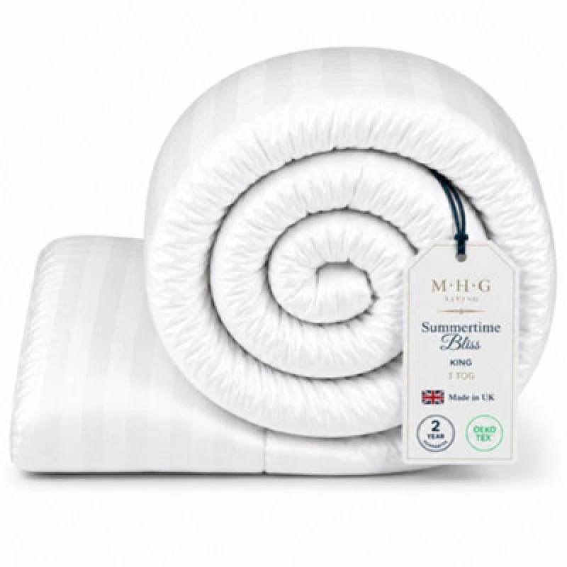 Image of MHG Living MHG Living King Size White Lightweight Summer Hollowfibre Duvet 3 Tog - Wilko White