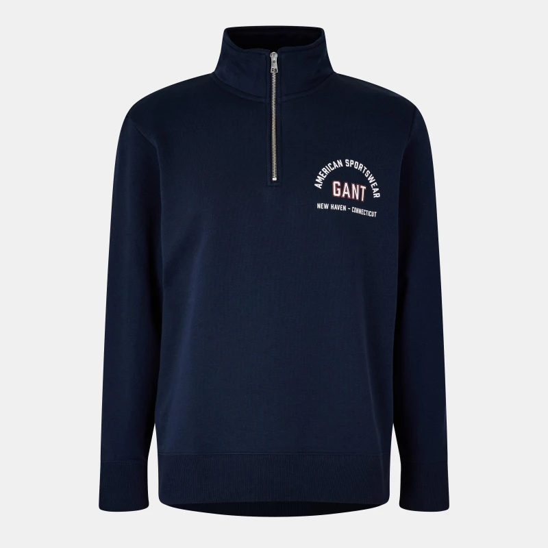 Image of Gant Zip Fleece Jumper Evening 433 male S