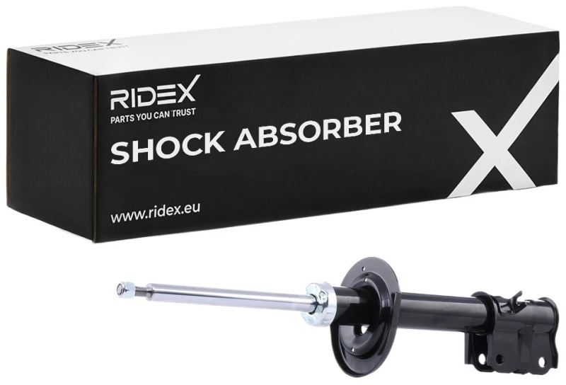 Image of RIDEX 854S0521 Shock absorber Front Axle Left, Gas Pressure, Twin-Tube, Suspension Strut, Top pin Shock Absorber (854)