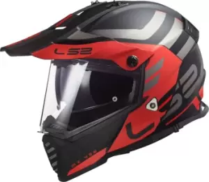 Image of LS2 MX436 Pioneer Evo Adventurer Motocross Helmet, black-red, Size 2XL, black-red, Size 2XL