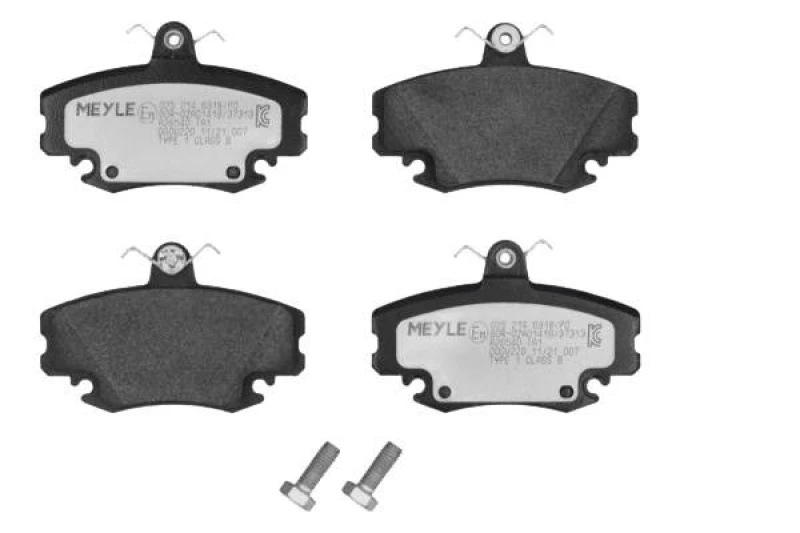 Image of MEYLE 025 214 6318/PD Brake pad set Front Axle, incl. wear warning contact, MEYLE-PD Quality, with anti-squeak plate Brake Pad Set,disc brake (402)