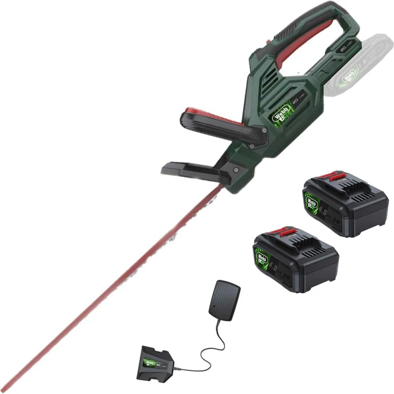 Image of Webb Eco WEV20HT 20v Cordless Hedge Trimmer 500mm 2 x 4ah Li-ion Battery Charger WEV20HTB42