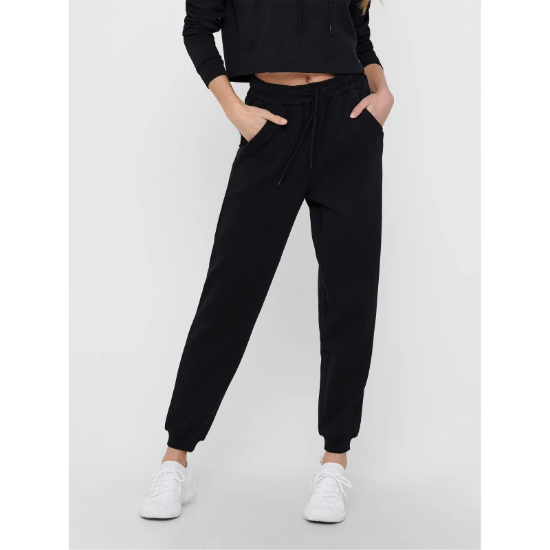Image of Only Play Womens High Waist Closed Hem Jersey Joggers Black female 8 (XS)