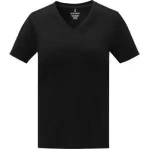 image of Elevate Womens/Ladies Somoto V Neck T-Shirt (XXL) (Solid Black)