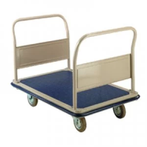 Image of Slingsby Platform Truck Steel 2 Fixed Hand 8" Castors Blue 317501