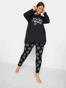 Image of Yours Day Off Outfit Sweat Set, Black, Size 18-20, Women