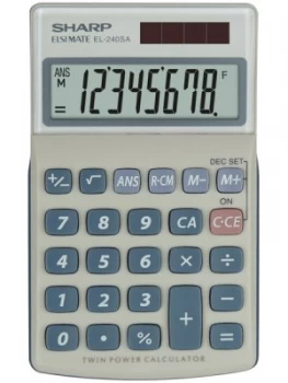Image of Sharp EL240SAB Handheld Calculator 8 Digit Angled Display