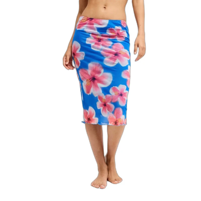 Image of Roxy Mid-Length Skirt Women Roxy Tidal muse Bleu Female XS