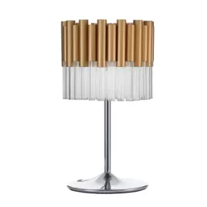 Image of Contemporary Glass Table Lamp Gold, Crystal