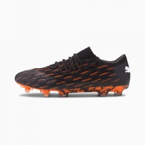 image of PUMA Future 6.1 NetFit Low FG/AG Mens Football Boots, Black/White/Shocking Orange, size 7.5, Shoes