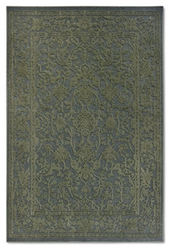Image of The Rugs Villeroy & Boch Ambroise Short Pile Rug Floral Wool Like Soft Texture In Green