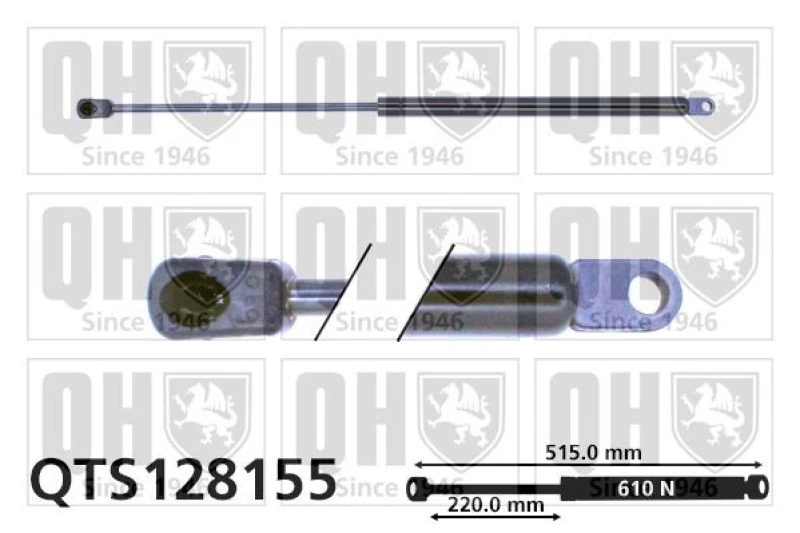 Image of QUINTON HAZELL Tailgate strut QUINTON HAZELL QTS128155