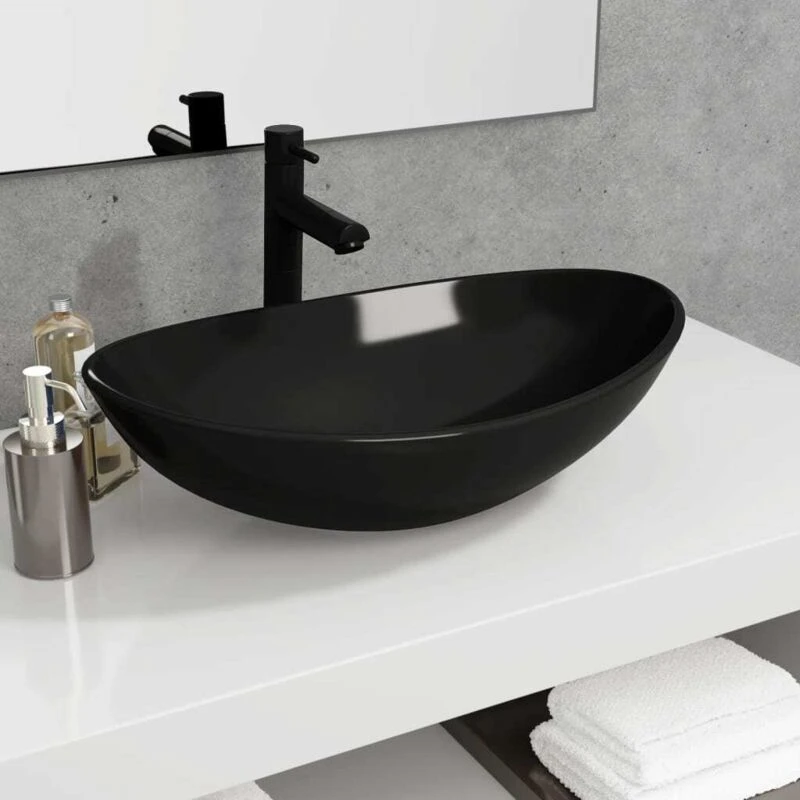 Image of vidaXL Basin Tempered Glass 42cm Frosted, White 142230