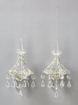 image of Gisela Graham Chandelier Christmas Tree Decorations (Set Of 2)