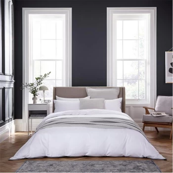 Image of Bedeck of Belfast White and Grey Cotton Sateen 300 Thread Count Fine Linens Komoro' Duvet Cover - double