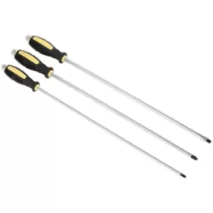 image of S0843 Extra-Long Hammer-Thru Screwdriver Set 3pc - Sealey