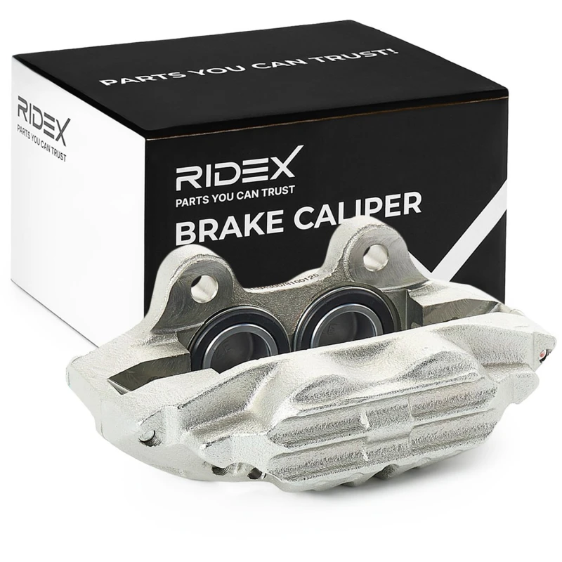 Image of RIDEX 78B0062 Brake caliper Front Axle, without holder Grey Cast Iron Brake Caliper (78)