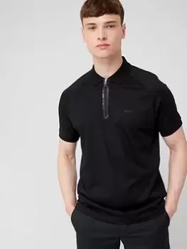 Image of BOSS Philix Regular Fit Polo Shirt - Black, Size 2XL, Men
