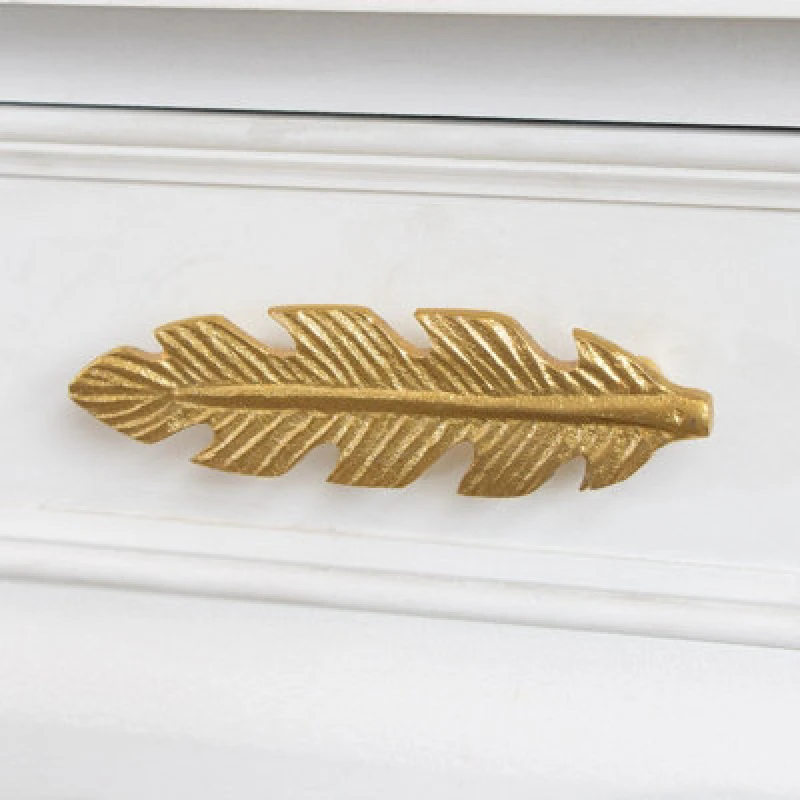 Image of Melody Maison Gold Feather Drawer Knob Metallic Gold