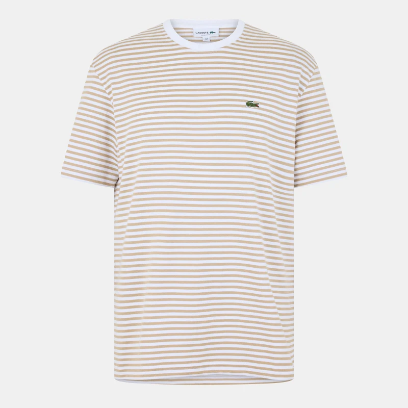 Image of Lacoste Striped Heavy T-Shirt Viennese/White male XS