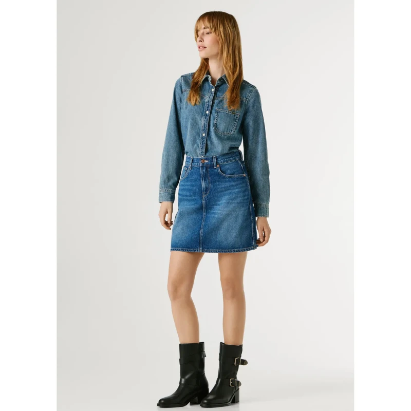 Image of Pepe Jeans Denim skirt For Her Pepe Jeans Lilly Bleu Female S