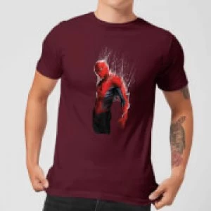 Image of Marvel Spider-man Web Wrap Mens T-Shirt - Burgundy - L