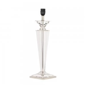 Image of 1 Light Table Lamp Polished Nickel Plate, Clear Crystal - Base Only, E27