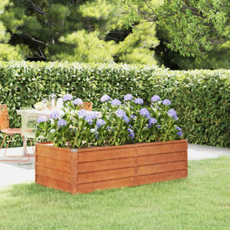 Image of vidaXL Garden Raised Bed Rusty 160x80x45cm Corten Steel, Brown 151958