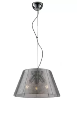 image of SPRIZ 3 Light Dome Pendant Ceiling Light Silver 45x27cm