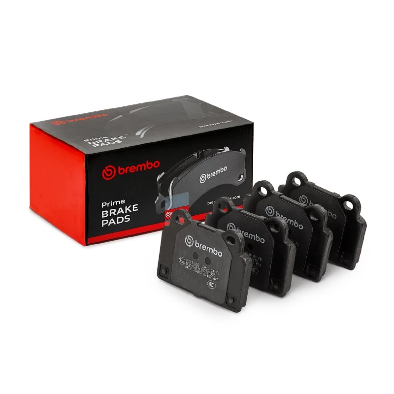 Image of BREMBO P 54 052 Brake pad set PRIME LINE with acoustic wear warning, without accessories, with anti-squeak plate Brake Pad Set,disc brake (402)