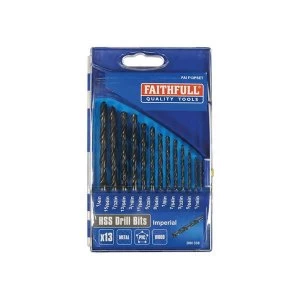 Image of Faithfull HSS Drill Bit Set of 7 1/16-1/4 x 1/32