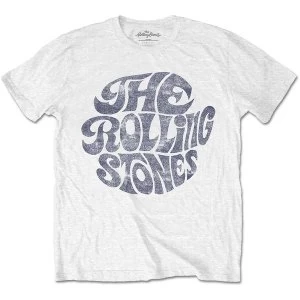 image of The Rolling Stones - Vintage 70s Logo Unisex Large T-Shirt - White