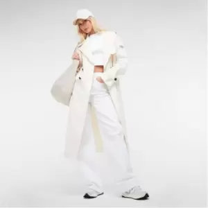 image of Missguided Longline Belted Trench Coat - White