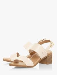 image of Head Over Heels by Dune Cream 'Javan' Block Heel Ankle Strap Sandals - 3