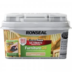 image of Ronseal Perfect Finish Hardwood Garden Furniture Oil Natural 750ml