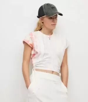 Image of AllSaints Womens Mira Marea T-Shirt, Rainbow Pink, Size: L