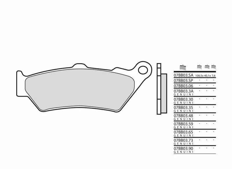 Image of Brembo S.p.A. Street Sintered Metal Brake pads - 07BB03SP